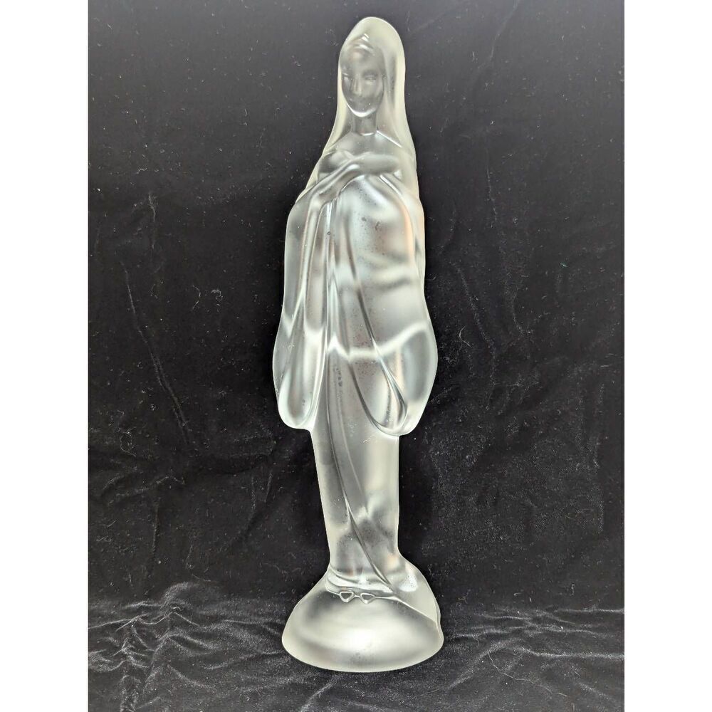 Fostoria Glass Frosted MCM Madonna Figurine Home Decor